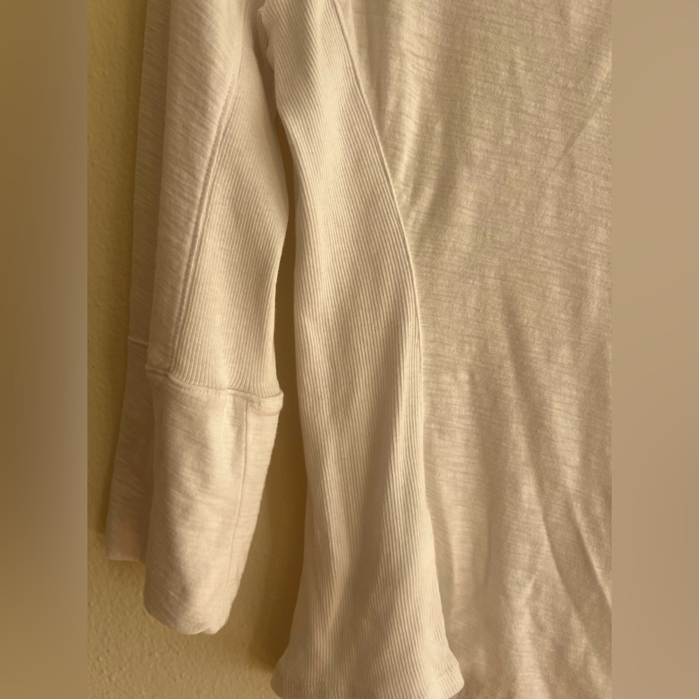 NWT $185 James Perse White Button-Down Shirt Sheer Slub Side Panel Blouse Size 3 - Picture 8 of 12